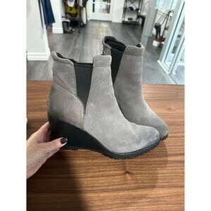 Sorel After Hours Suede Wedge Booties Size 11
